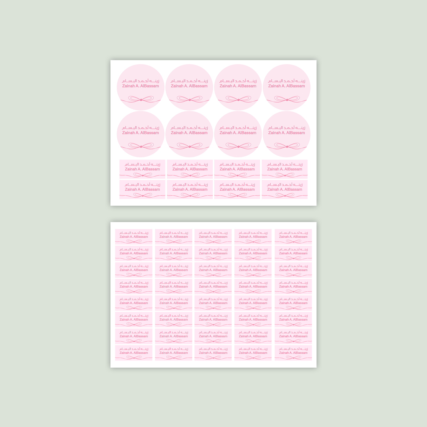 Pink Ribbon Name Labels 🎀 🏷️