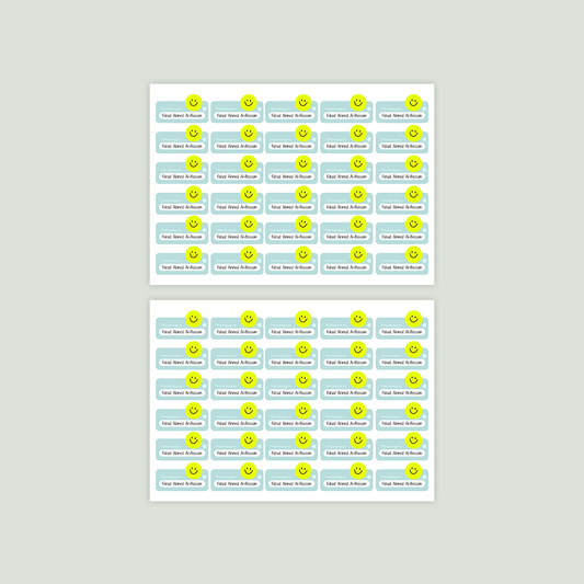 Dusty Blue Smiley Name Labels 😊🏷️