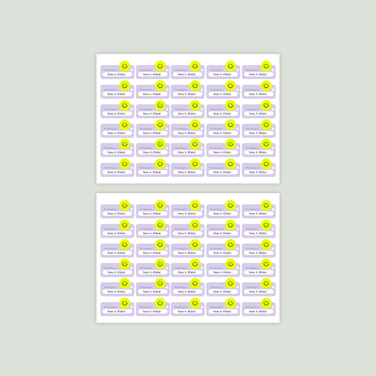 Purple Smiley Name Labels😊🏷️