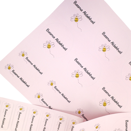 Waterproof labels - pink🐝